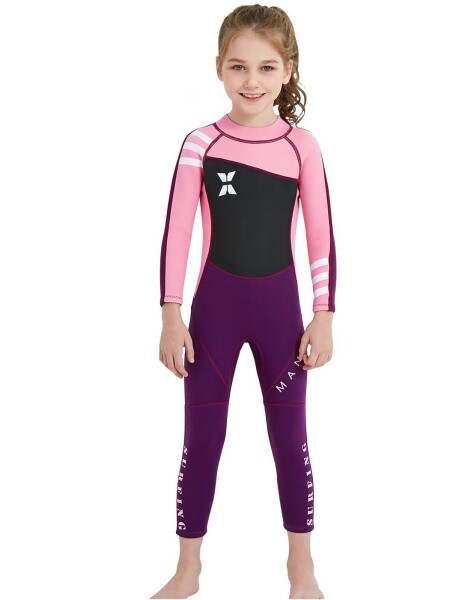 ウェットスーツ 子ども用 2.5mm フルスーツ 長袖 マリンスポーツ ダイビングスーツ 女の子 XXLサイズ ピンク