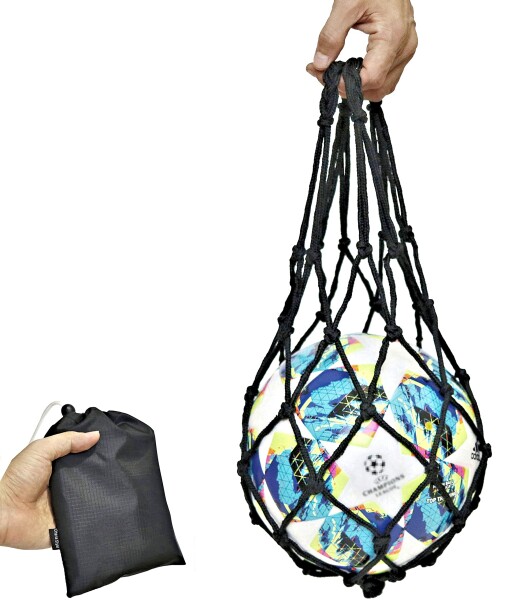 ボールネット スポーツ 球技 ボールバッグ サッカー フットサル バスケ バレーボール 持ち運び 便利 簡易 網袋 ポータブル ボール ホルダ