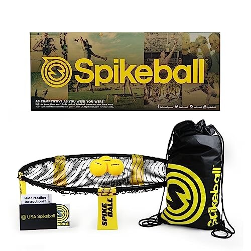 Spikeball 3 ボール ゲームセット - 若者や家族向け アウトドア インドア 両用 ? 庭、ビーチ、テールゲート ? Shar Tank プレイネット、