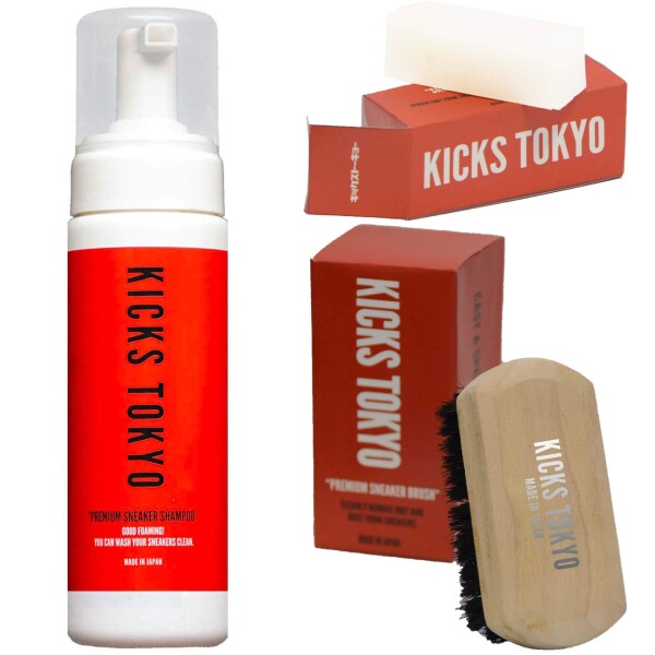 (KICKS TOKYO) スニーカークリーナー 豚毛ブラシ 消しゴム セット 靴 洗剤 スニーカーシャンプー