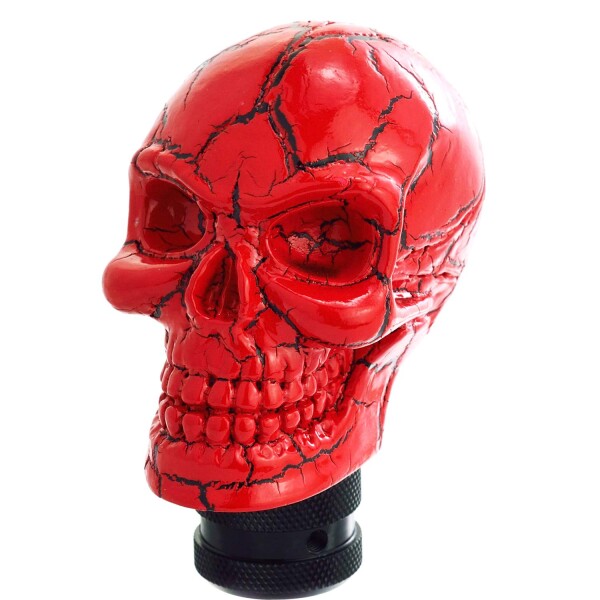 Bashineng スカル ギアシフターノブ 悪魔頭蓋骨形 スティックシフトノブ ATとMT車 トラック カー用品 樹脂 汎用 (赤)