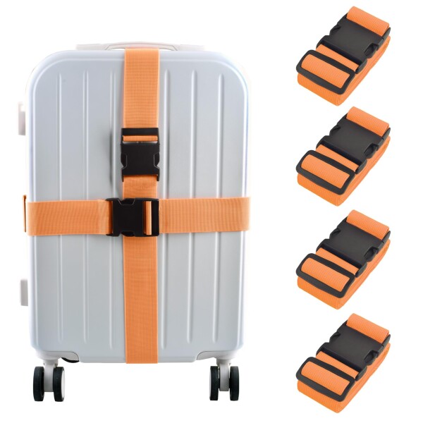 Azarxis スーツケースベルト 荷締めベルト 荷締バンド 荷物固定 調節可能 荷崩れ防止 トランクベルト 梱包バンド 荷物ストラップ 4本セッ