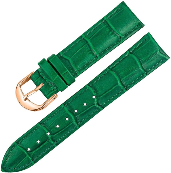 トンチャーメー 腕時計 ベルト 時計バンド 本革 カーフ レザー クロコ型押し 交換品 ピンク・ネイビー・ホワイト・レッド・パープル・ラ