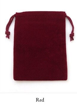 アクセサリーの保存・プレゼント用ポーチ ベロア調巾着袋 Sサイズ レッド×5枚セット/包装 ラッピング