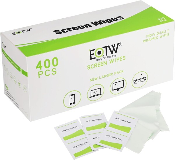 EOTW クリーニングティッシュ 個装 400枚入り テレビ液晶クリーナー スマホクリーナー 画面 帯電防止 液晶用 ウェットティッシュ メガネ