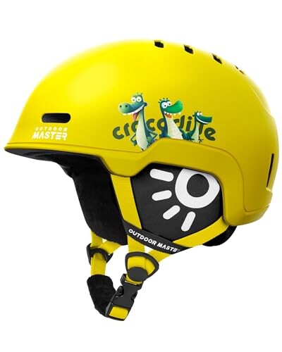 OUTDOORMASTER スキー ヘルメット 子供用 スノーボード ヘルメット バイザー付き スノーヘルメット 全方位調整アジャスター 通気スイッチ