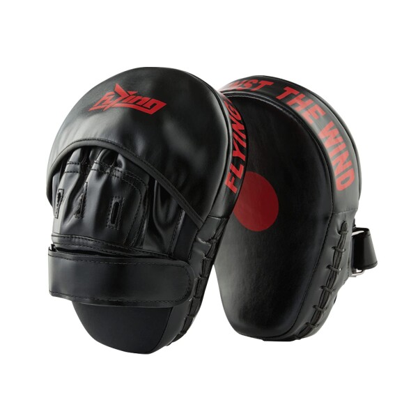FIVING パンチングミット ボクシング パンチング グローブ ミット トレーニング 格闘技 空手 練習用 (黒赤)