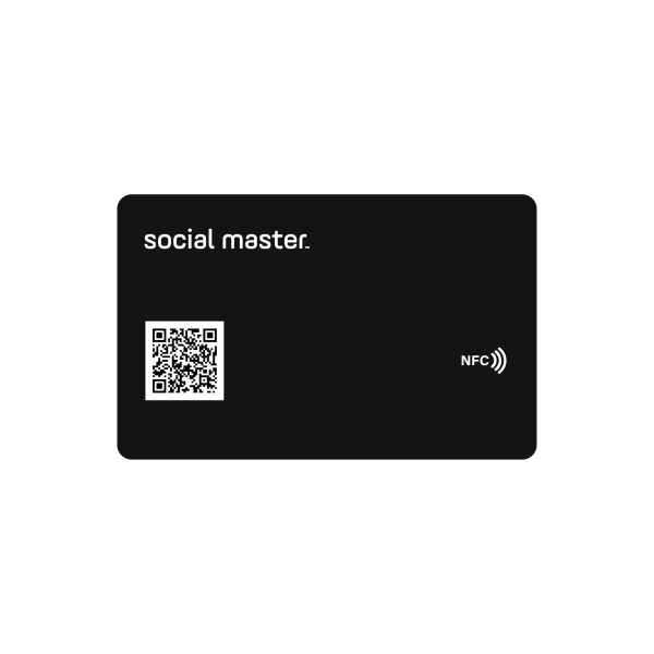 Social Master デジタル名刺 プラスチック財布サイズ NFCタグ インスタントコンタクトとソーシャルメディア共有 iOSとAndroid対応 (ブラ